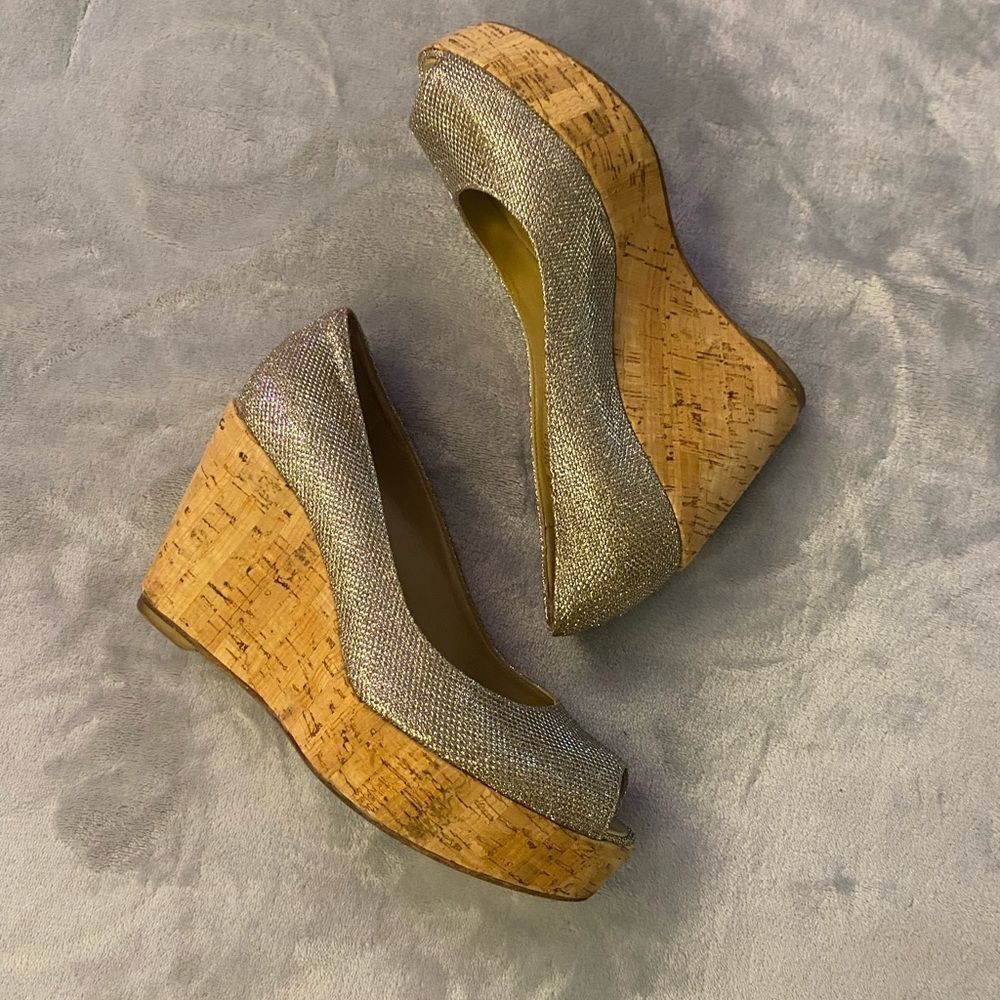 Stuart Weitzman sparkling wedges, size 6,5